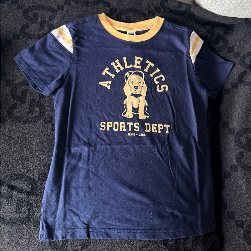 NWT Janie and Jack athletics top navy blue size 6